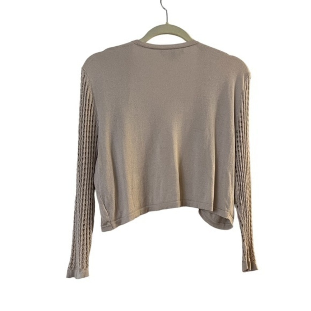 Neiman Marcus 100% Cashmere Neutral Light Tan Cardigan Shrug - Picture 2 of 4